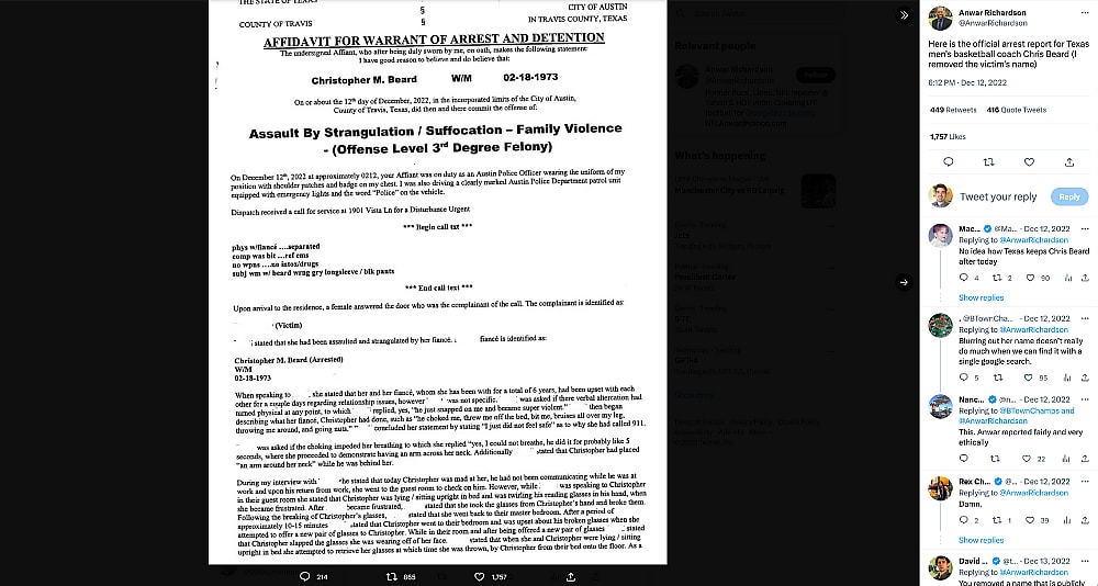 Official Arrest Report