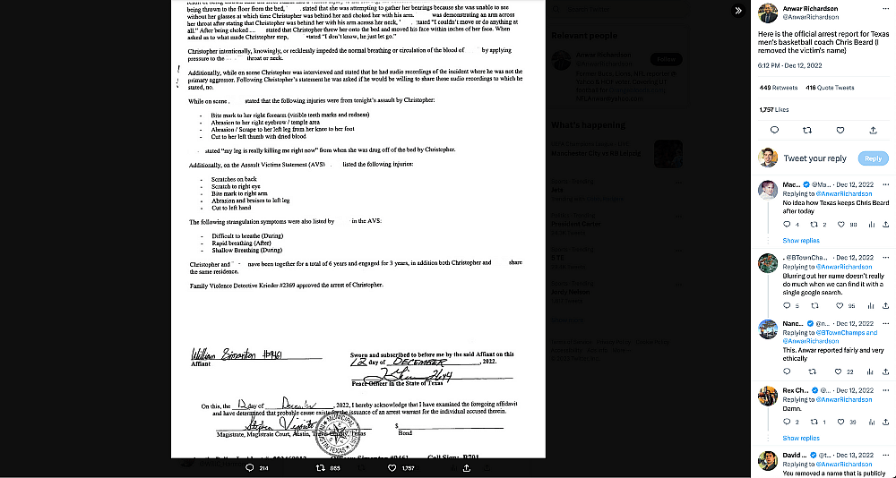 Official Arrest Report