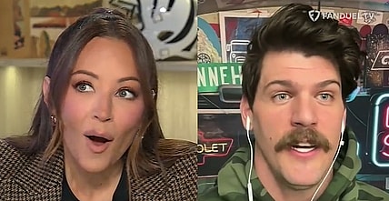 FANDUEL TV host Kay Adams was beside herself as one of her guests not only predicted one of the NFL's favorites won't win the Super Bowl this year, but they won't even make it out of the first weekend of playoff action.
