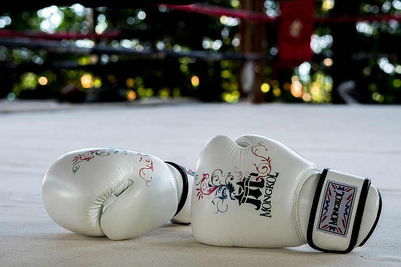 white gloves on white floor