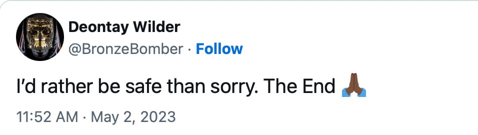 Deontay wilder tweet