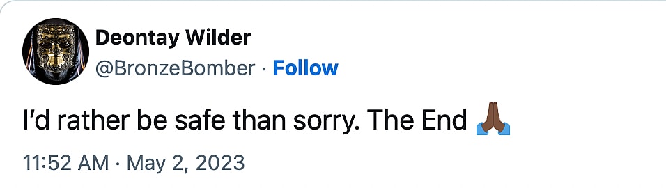 Deontay wilder tweet