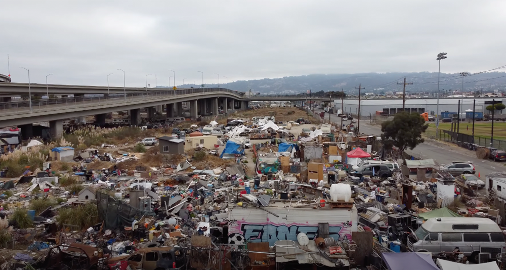 One of many homeless encampments found in Oakland, California