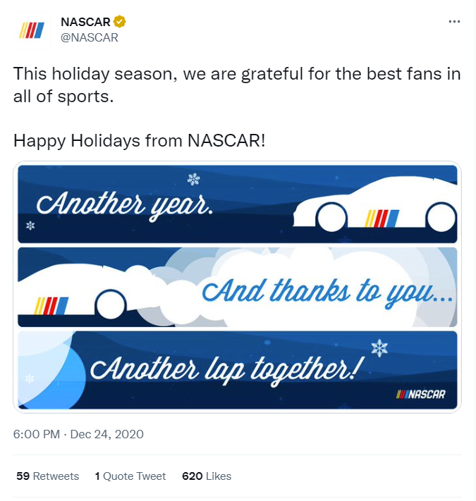 NASCAR Fans React To "Happy Holidays" Message, Tell Them It's "Merry