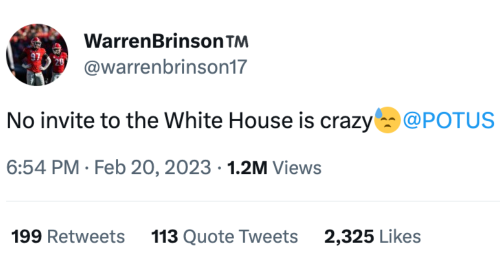 Warren Brinson Tweet