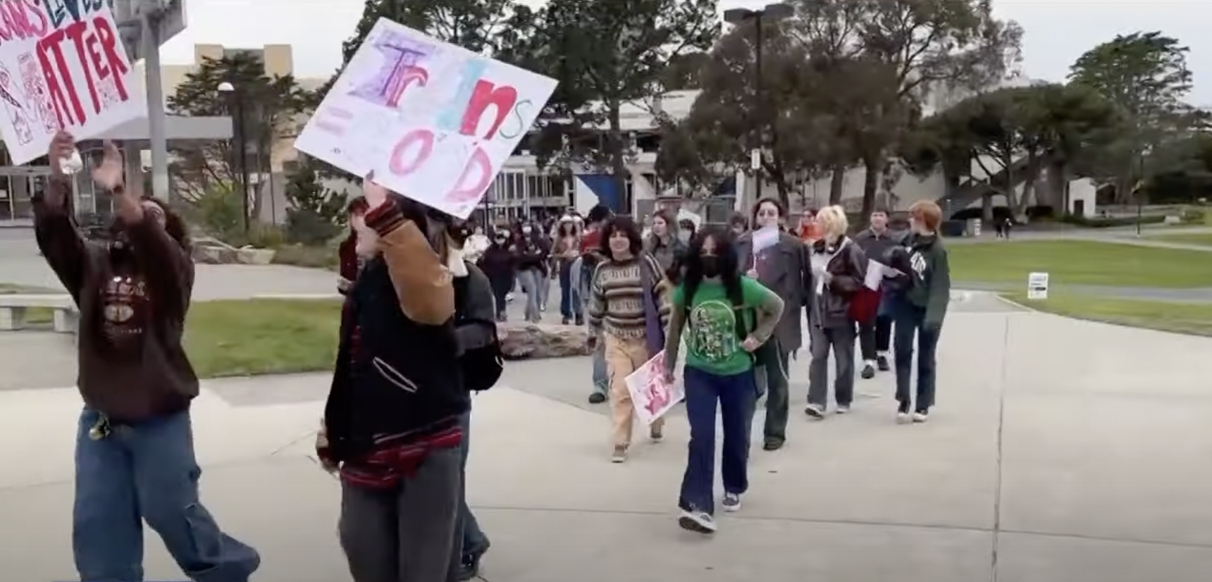 Riley Gaines protestors