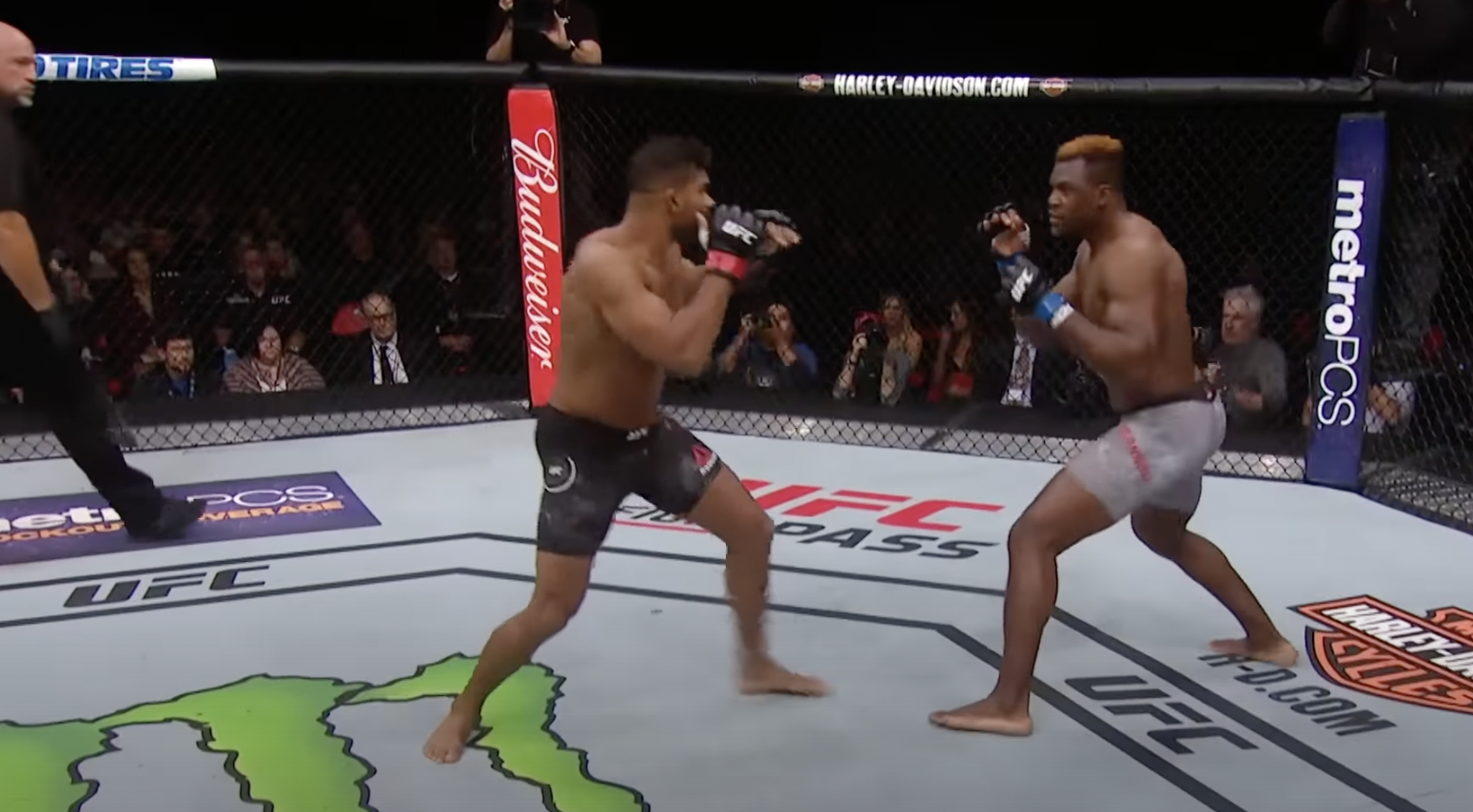 Alistair Overeem (L) and Francis Ngannou (R) via UFC- Ultimate Fighting Championship YouTube