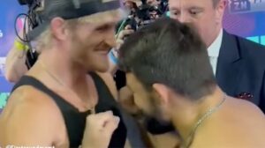 Mike Perry and Logan Paul square off