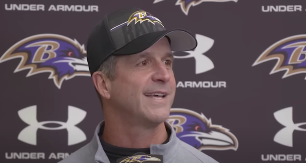 Baltimore Ravens head coach John Harbaugh, celebrating his team's dramatic overtime win against the Los Angeles Rams this past weekend, shared a Christmas season message proclaiming the "good news that changes the world."