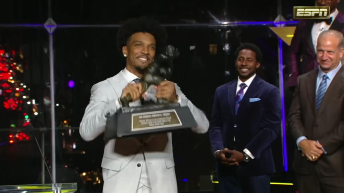 LSU quarterback Jayden Daniels won the Heisman trophy and in his acceptance speech, acknowledged his faith and the role God played in his success.