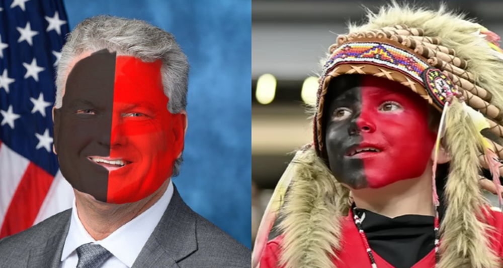 Georgia congressman Mike Collins poked fun at Deadspin after the outlet tried to portray a 9-year-old as racist for wearing black and red facepaint to support the Kansas City Chiefs.