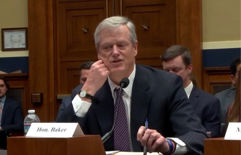 NCAA President Charlie Baker appearing before Congress