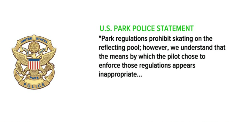 U.S. Park Police Statement About Skating On The Reflecting Pool