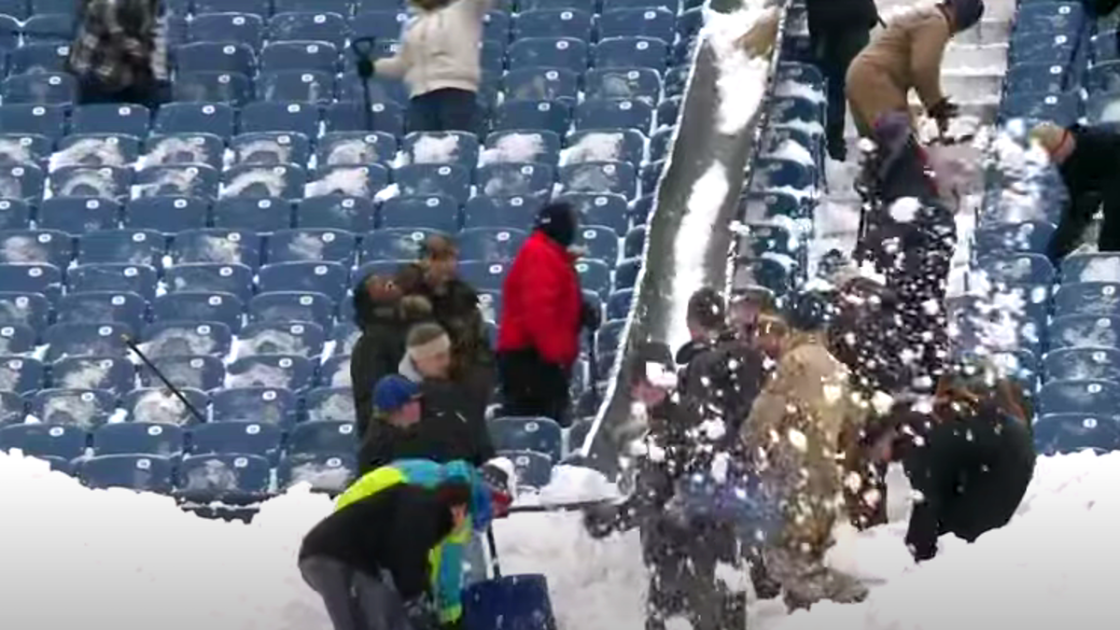 Bills Fans Shoveling Snow