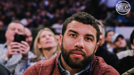 2023 NASCAR Cup Series champion Ryan Blaney joined Bubba Wallace at a recent New York Knicks game. The Knicks posted a photo to their X account but cropped Blaney out of the image.