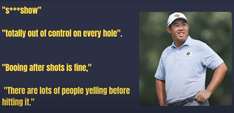 Korean PGA Golfer An Byeong-hun Reacts To Chaos At The WMPO