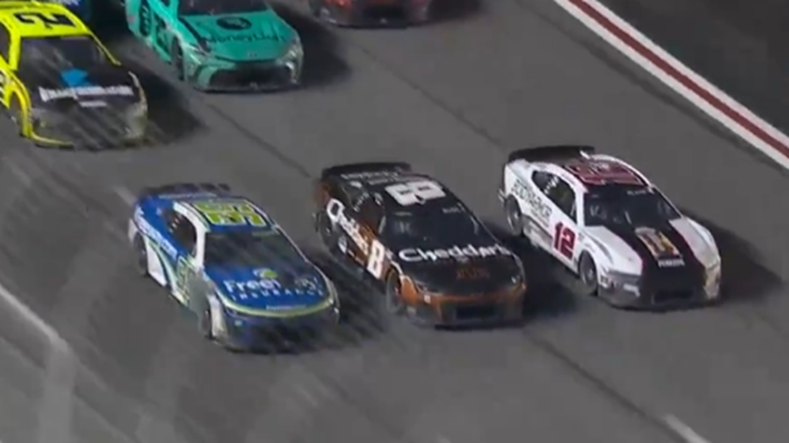 Relive the exhilarating three-wide finish at the Ambetter Health 400 NASCAR race, where Daniel Suarez took the checkered flag in a photo finish.
