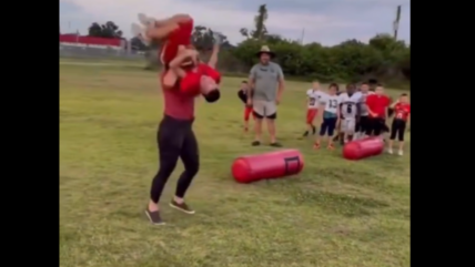 Video Of Moms Getting A Chance To Tackle Their Football Player Sons Goes Viral