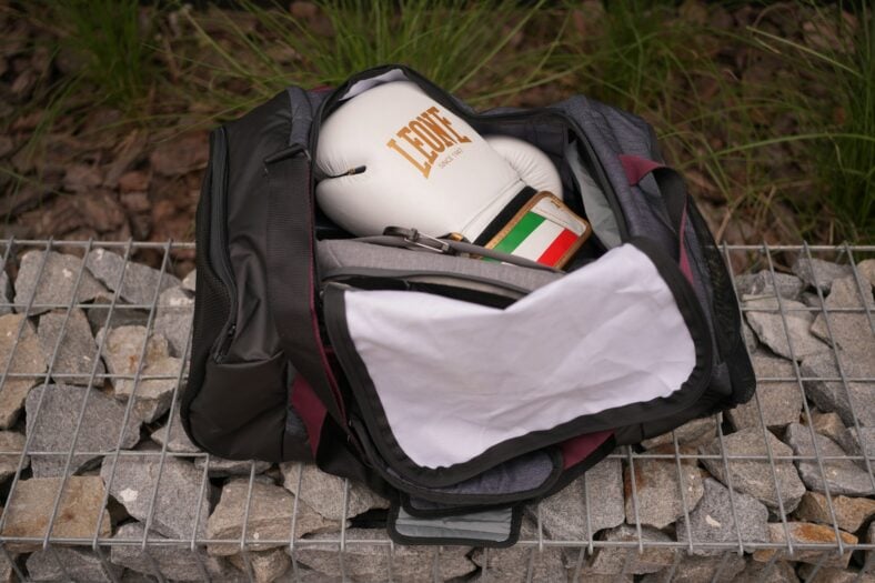 boxing gear in bag